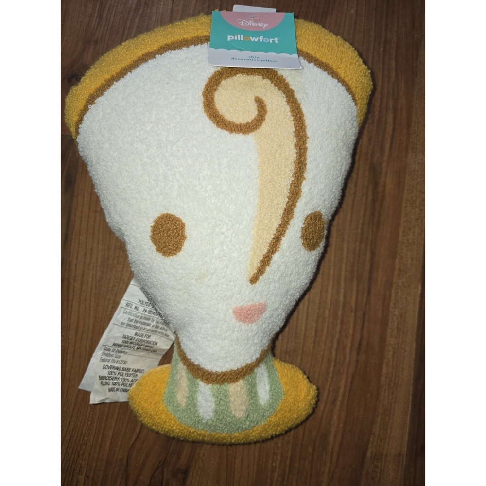 Pillowfort Disney Princess Belle Chip the Teacup Accent Decorative Bed Pillow